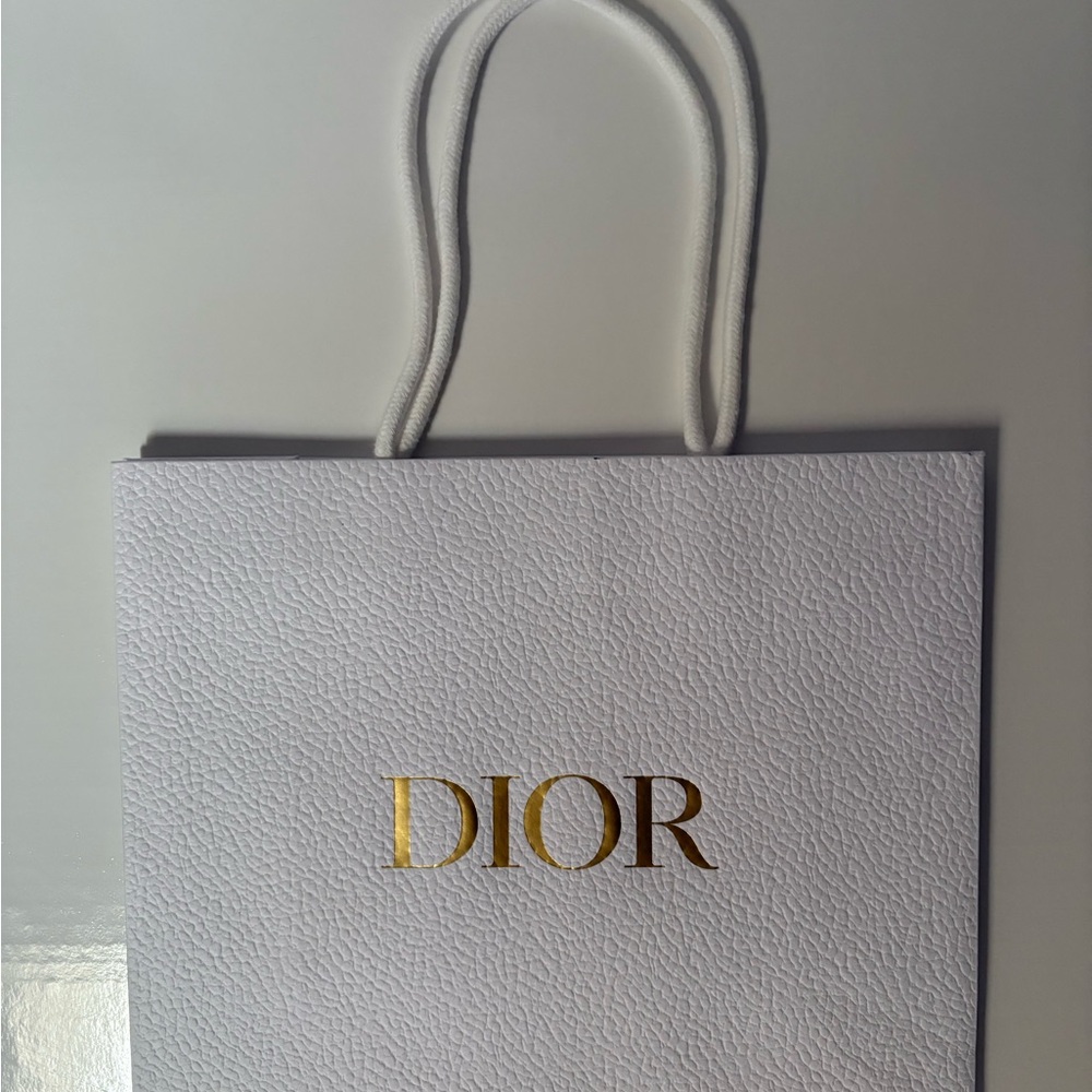 Dior White and Gold Shopping Gift Bag with Luxurious Branding